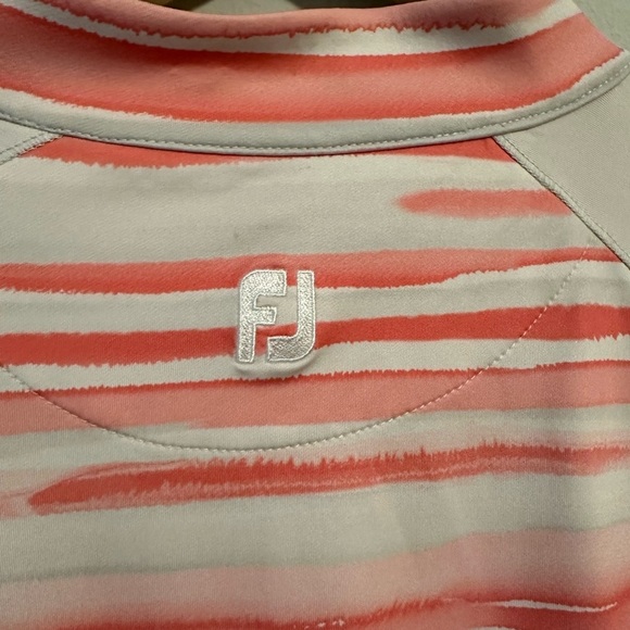 Footjoy Ladies Half Zip Watercolour Mid-layer Top Size Large White/Pink - Picture 10 of 10